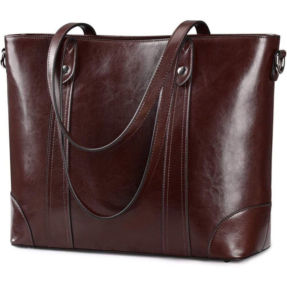 S-zone Women's Coffee Office 15.6 Inch Designer Cross Body Shoulder Handbag